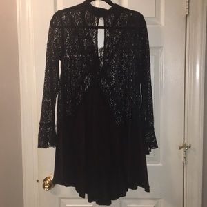 Free People Secret Origins Pieced Laced Tunic